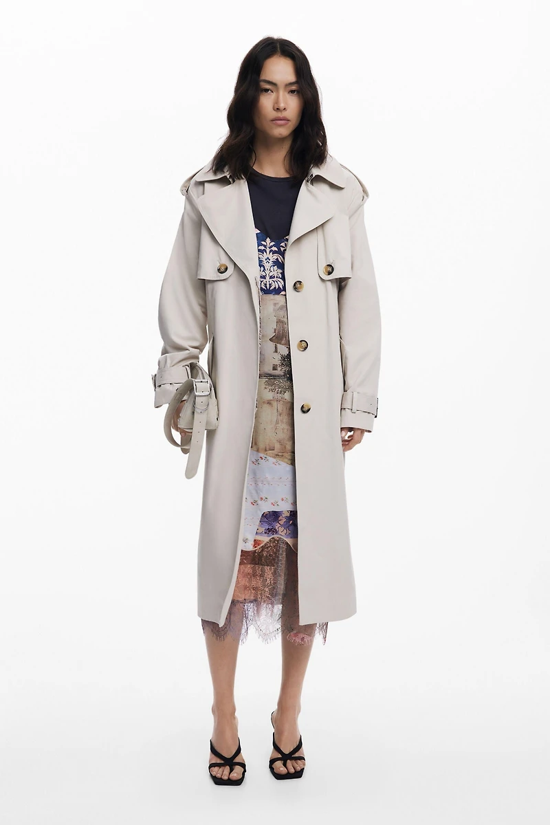 Desigual Women's Pleated back trench coat