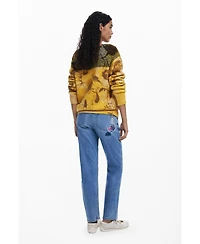 Desigual Women's Embroidered flower jeans