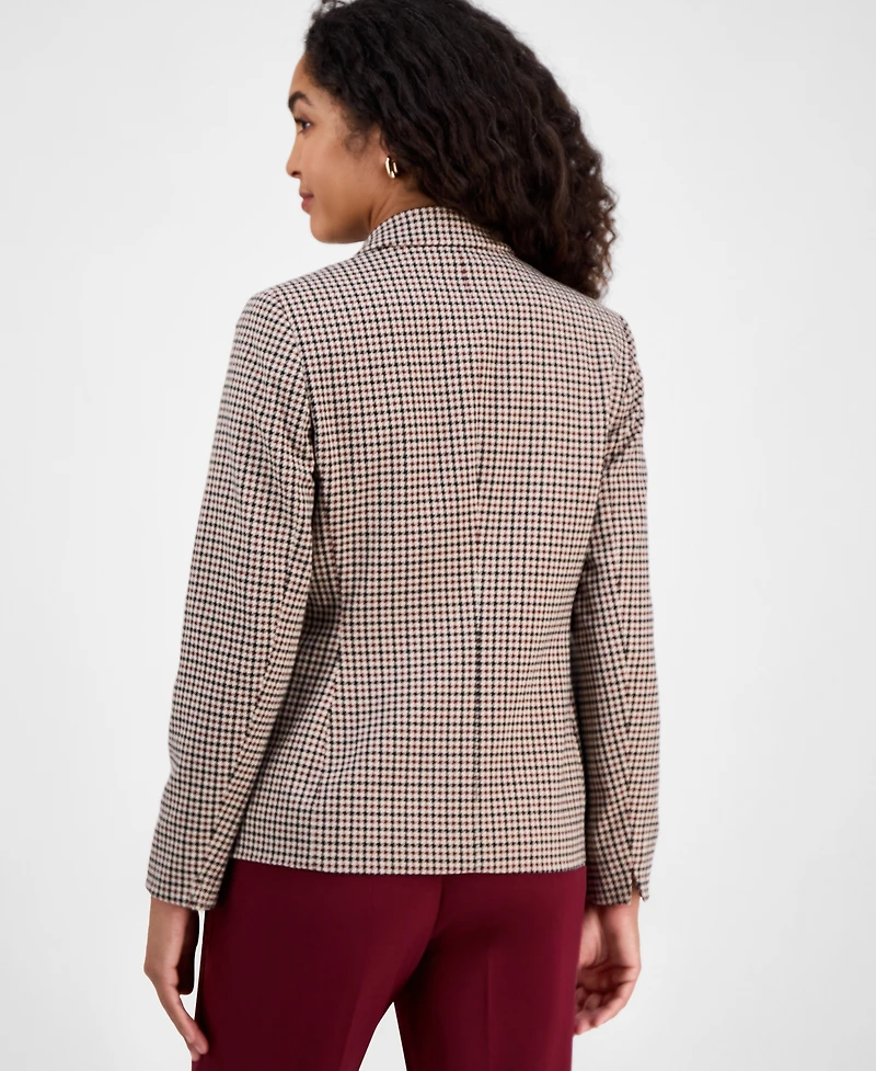 Kasper Women's Houndstooth One-Button Jacket