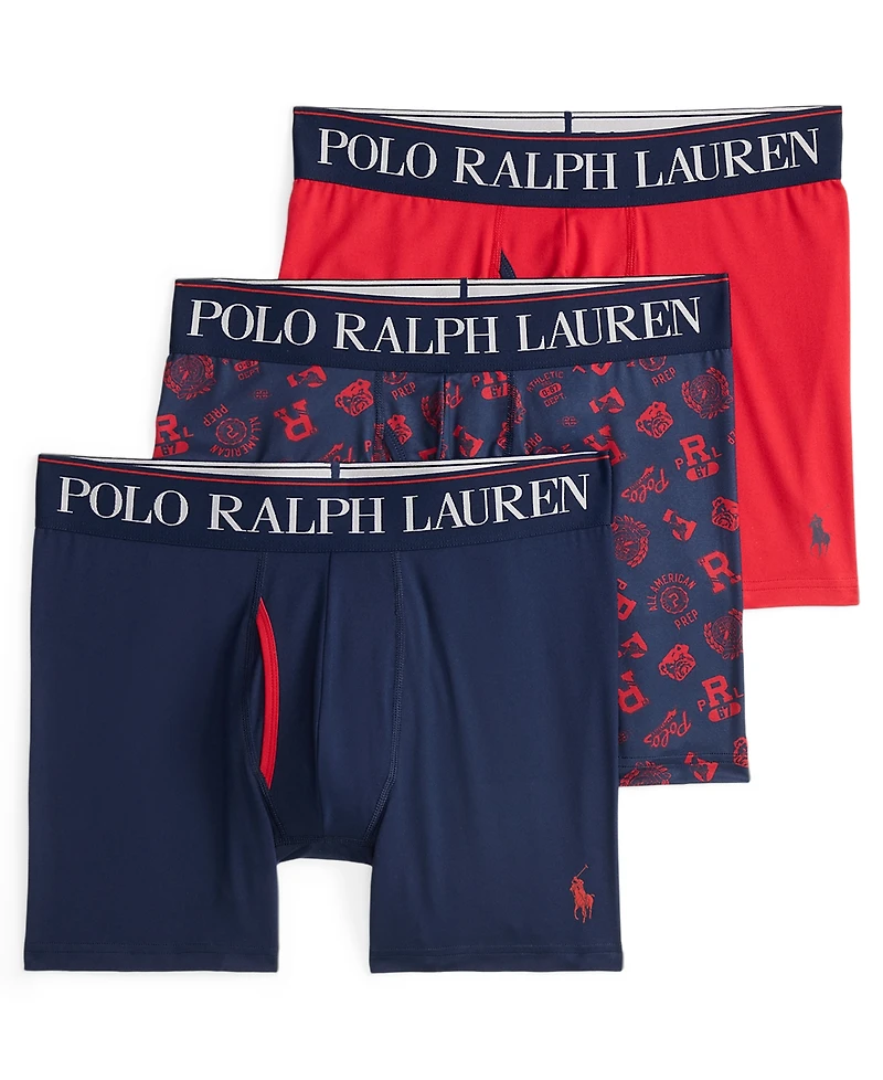 Polo Ralph Lauren Men's 3-Pack 4D-Flex Cooling Microfiber Boxer Briefs