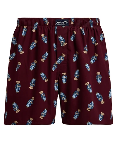 Polo Ralph Lauren Men's Holiday Bear Printed Woven Single-Button Fly Boxers