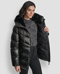 Dkny Women's Shine Hooded Puffer Coat