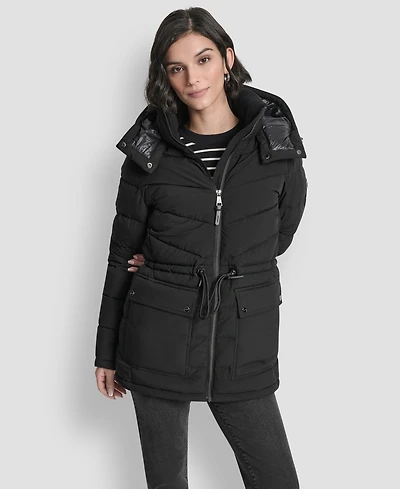 Dkny Women's Shine Hooded Anorak Puffer Coat