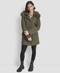 Dkny Women's Trim Hooded Anorak Puffer Coat