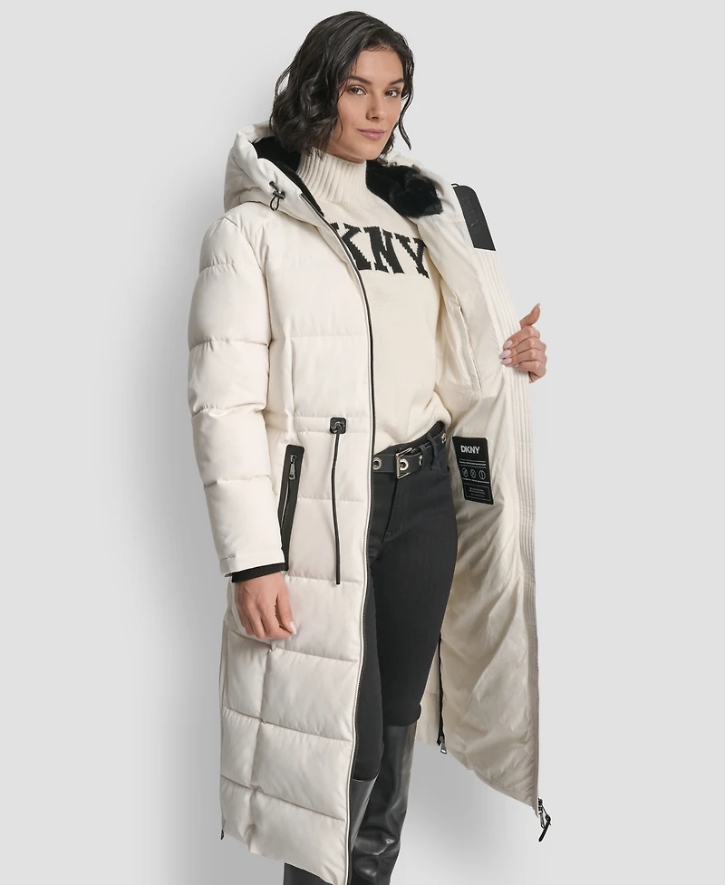 Dkny Women's Hooded Anorak Maxi Puffer Coat