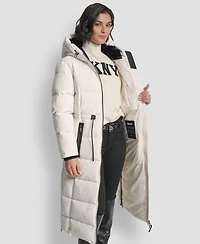 Dkny Women's Hooded Anorak Maxi Puffer Coat