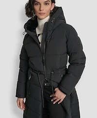 Dkny Women's Hooded Anorak Maxi Puffer Coat