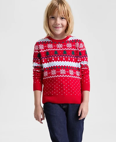 Holiday Lane Girls Fair Isle Sweater, Macy's Exclusive