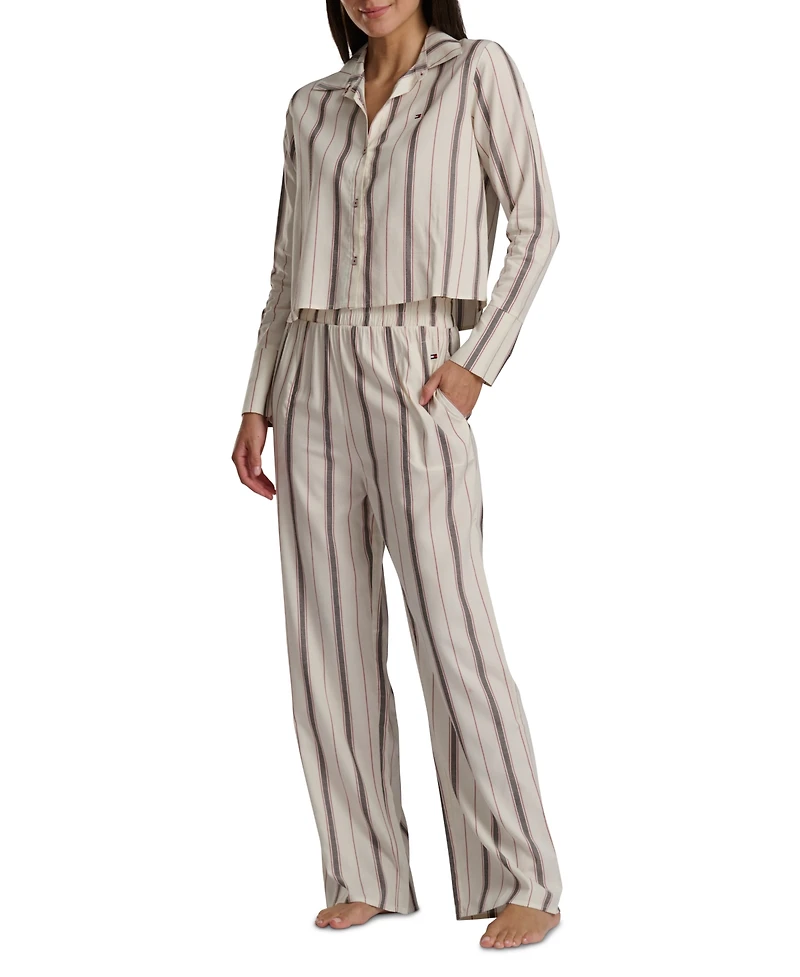 Tommy Hilfiger Women's Long Sleeve Top and High-Waist Pant Set