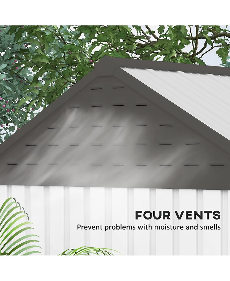 Outsunny 8' x 6' Metal Garden Storage Shed W/ Windows & Vents,