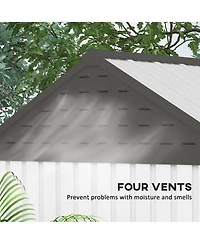 Outsunny 8' x 6' Metal Garden Storage Shed W/ Windows & Vents,