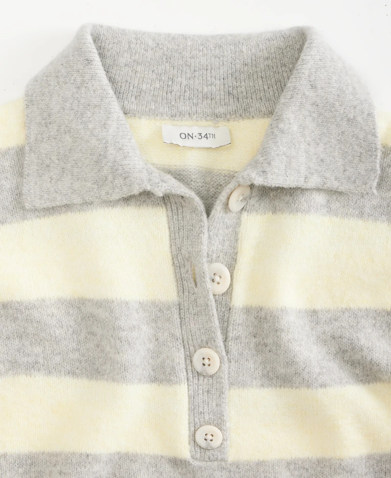 On 34th Women's Striped Rugby Sweater, Macy's Exclusive