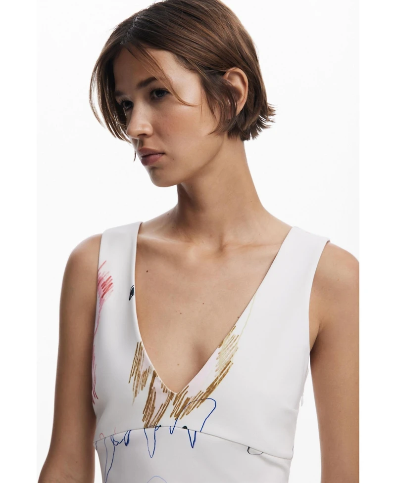 Desigual Women's Pinafore dress with strokes