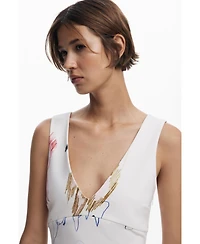 Desigual Women's Pinafore dress with strokes