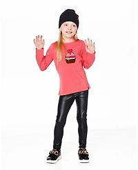 Deux par Girl Cotton T-Shirt Coral with Cupcake - Child