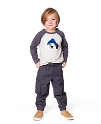 Deux par Boy Raglan Sleeve Cotton Jersey Tee Light Heather Gray