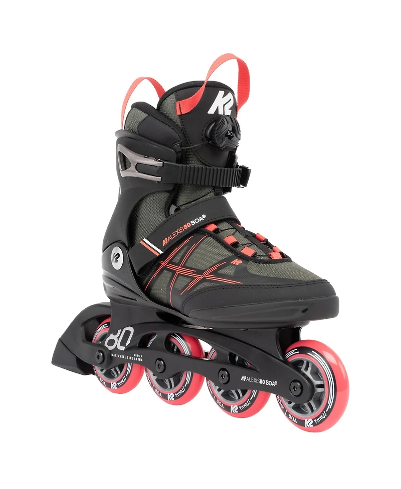 K2 Alexis 80 Boa Gray-Coral Womens Inline Skates