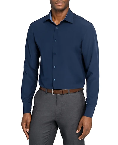 ConStruct Men's Slim-Fit Solid Performance Stretch Cooling Comfort Dress Shirt