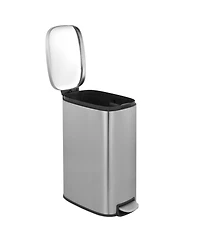 Mega Casa 13 Gal./50 Liter Slim Stainless Steel Step-on Trash Can for Kitchen