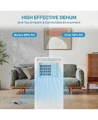 gaomon 10,000 Btu Portable Air Conditioner - 3-in-1 Cooling, Dehumidifier & Fan, Remote Control, 24-Hour Timer, Window Kit Included, White