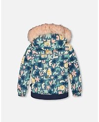 Deux par Girl Two-Piece Discover Snowsuit with Printed Jacket Dusty Pink - Toddler|Child