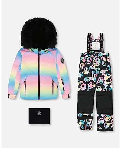Deux par Toddler Girls Two-Piece Play Snowsuit Smiley Face Toddler|Child