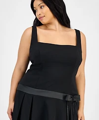 B Darlin Trendy Plus Drop-Waist Bow Mini Dress
