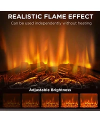 Homcom 27" Electric Fireplace Heater with Mantel & Remote Control,