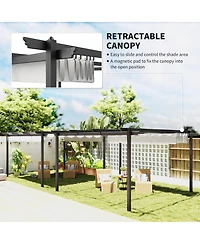 Outsunny 13' x 13' Aluminum Pergola with Retractable Canopy,
