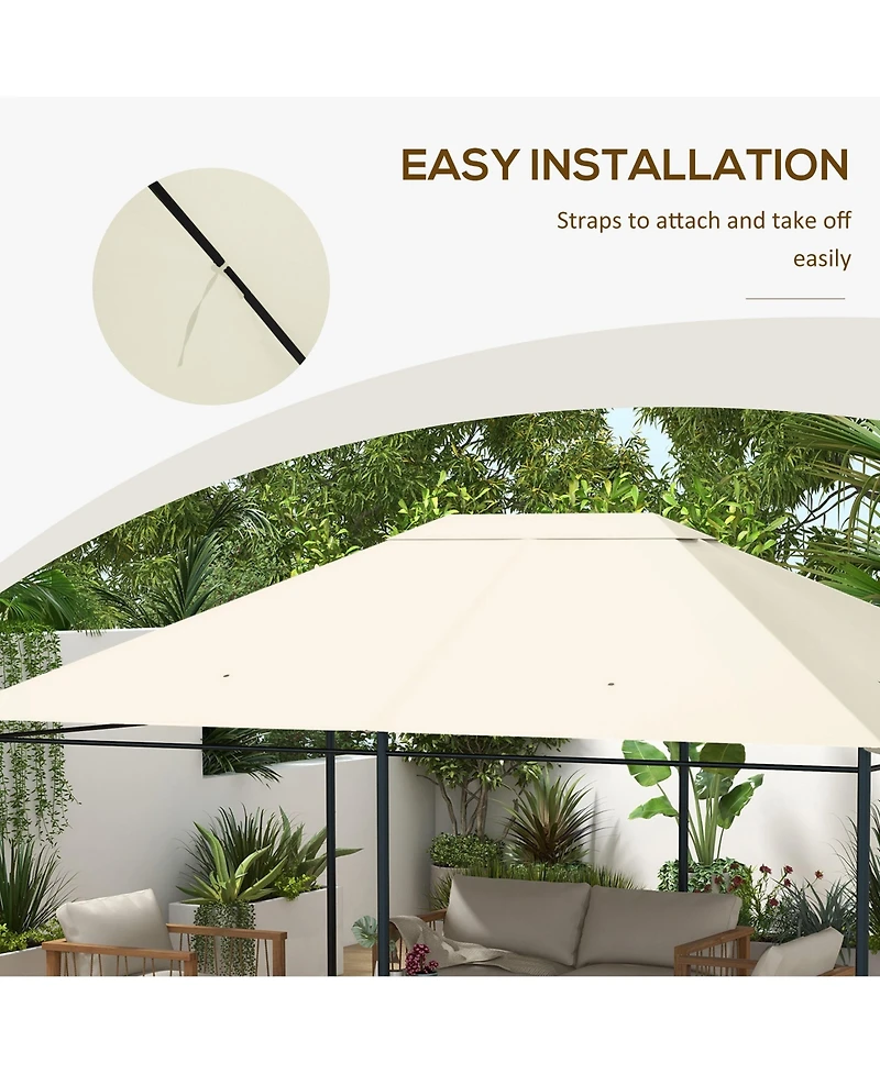 Outsunny 10' x 13' Gazebo Canopy Replacement Roof for 84C-116, Light