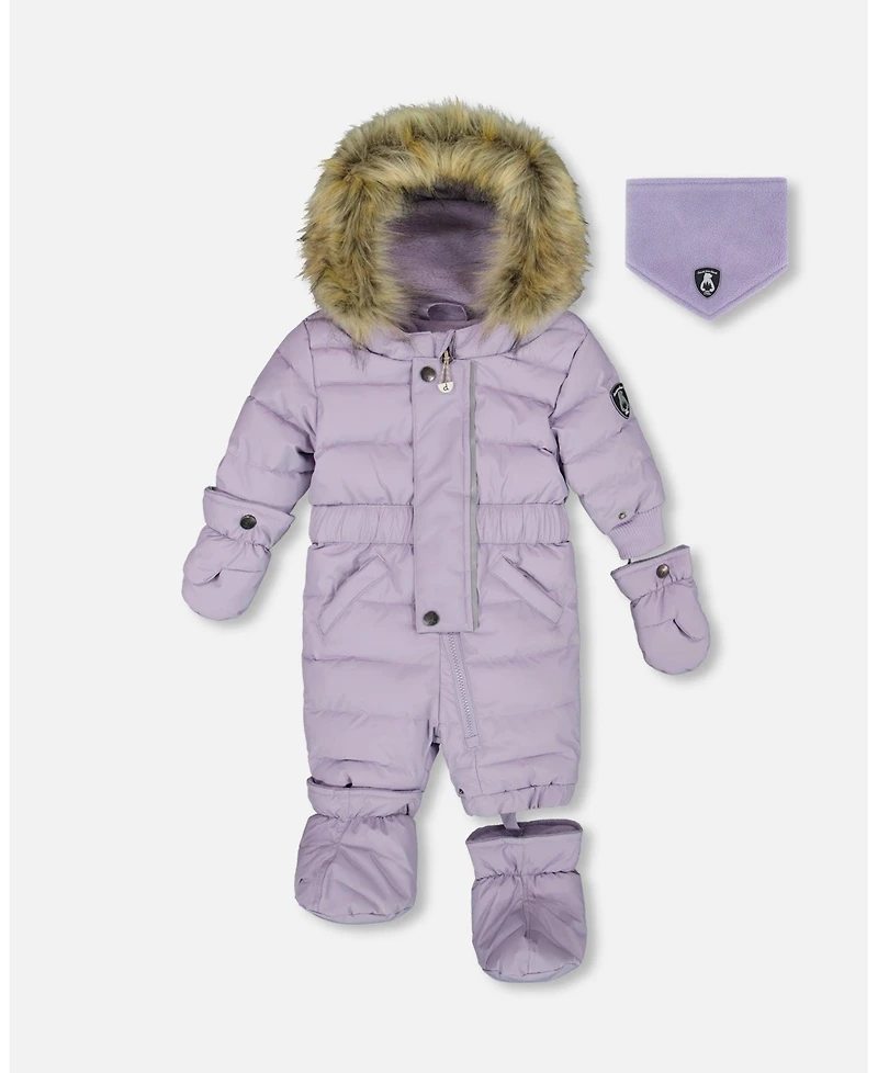 Deux par Baby Girl One-Piece Original Puffy Snowsuit Purple Gray - Baby|Toddler