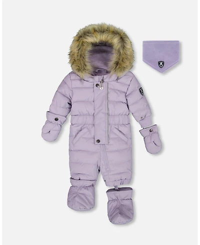 Deux par Baby Girl One-Piece Original Puffy Snowsuit Purple Gray - Baby|Toddler