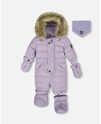 Deux par Baby Girl One-Piece Original Puffy Snowsuit Purple Gray - Baby|Toddler