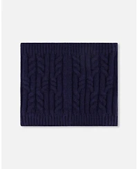 Deux par Kids Unisex Lined Winter Neckwarmer Navy Blue - Toddler|Child