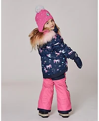 Deux par Girl Lined Peruvian Knit Hat with Pompom Pink and Multicolor - Toddler|Child