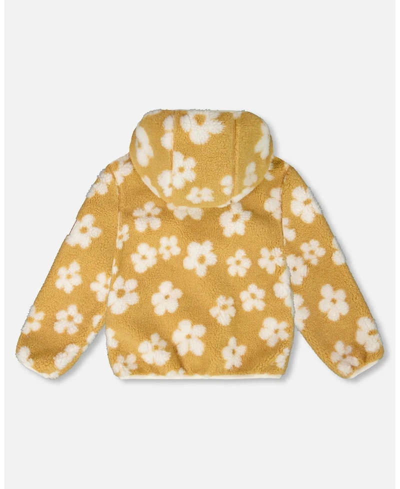 Deux par Baby Girls Mid-Season Sherpa Jacket Light Beige