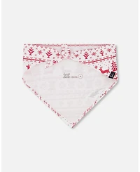 Deux par Dogs Cotton Christmas Bandana for Red and White Fairisle 