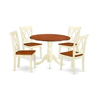 East West Furniture Dining Room Set Buttermilk & Cherry