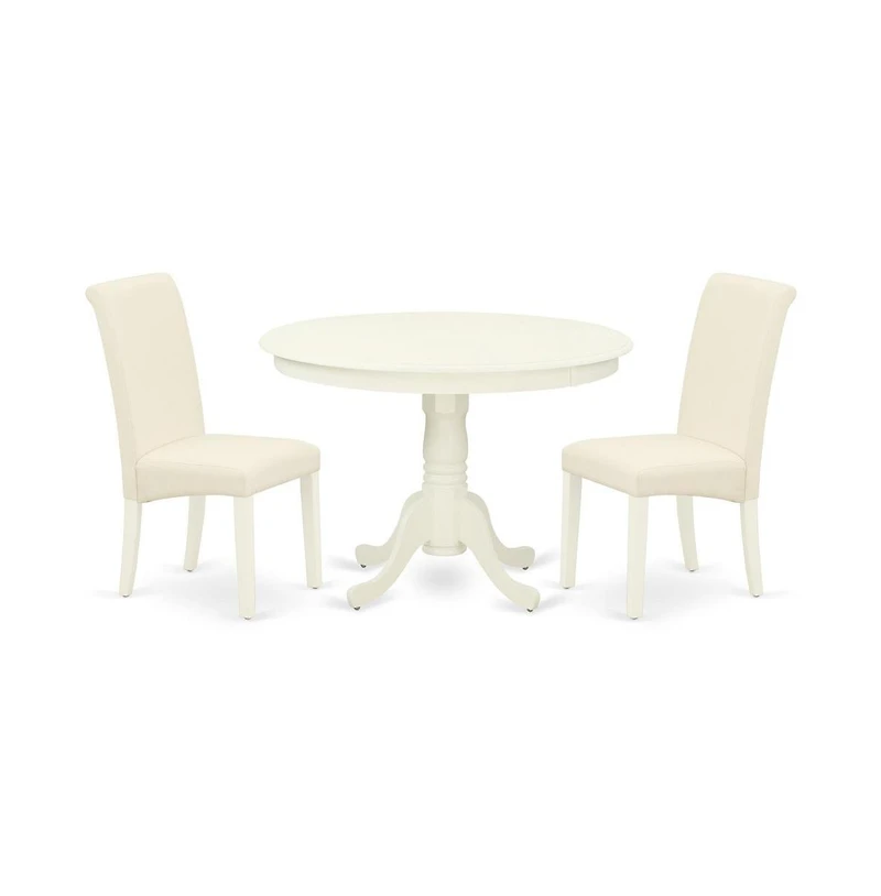 East West Furniture Dining Room Set Linen White