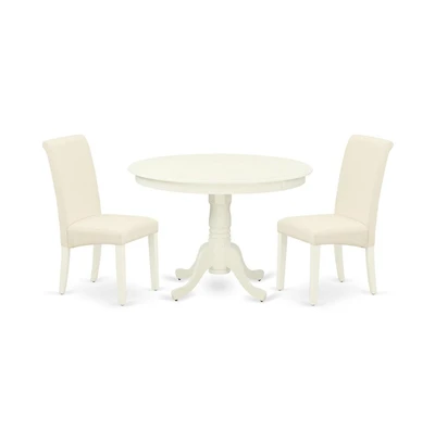 East West Furniture Dining Room Set Linen White