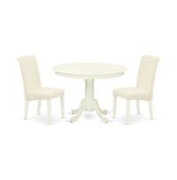 East West Furniture Dining Room Set Linen White