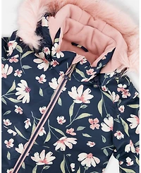Deux par Girl Two-Piece Play Snowsuit Flower Print - Child