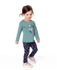 Deux par Girl Jersey Leggings Navy Floral - Child