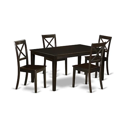 East West Furniture 5 Pc Dining room set - DinetteTable and 4 Dining Chairs