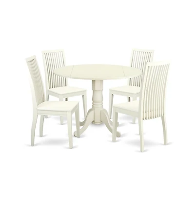 East West Furniture Dining Room Set Linen White