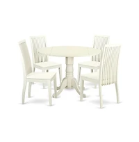 East West Furniture Dining Room Set Linen White