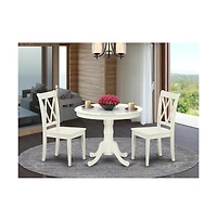 East West Furniture Dining Room Set Linen White