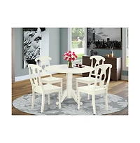 East West Furniture Dining Room Set Linen White
