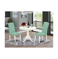 East West Furniture Dining Room Set Linen White