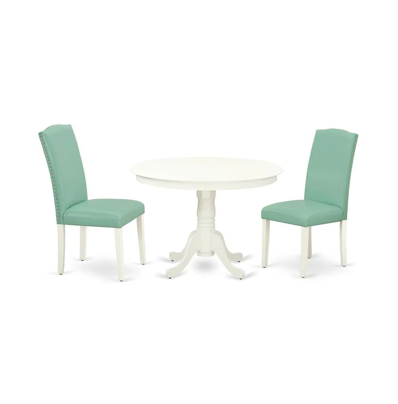 East West Furniture Dining Room Set Linen White